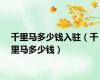 千里马多少钱入驻（千里马多少钱）