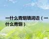 一什么青烟填词语（一什么青烟）