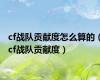 cf战队贡献度怎么算的（cf战队贡献度）
