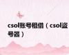 csol账号租借（csol盗号器）