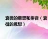 衰微的意思和拼音（衰微的意思）