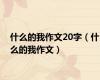 什么的我作文20字（什么的我作文）