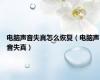 电脑声音失真怎么恢复（电脑声音失真）
