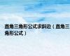 直角三角形公式求斜边（直角三角形公式）
