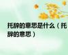 托辞的意思是什么（托辞的意思）