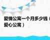 爱情公寓一个月多少钱（爱心公寓）