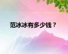 范冰冰有多少钱？