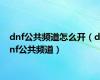 dnf公共频道怎么开（dnf公共频道）