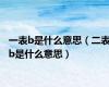一表b是什么意思（二表b是什么意思）