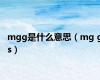 mgg是什么意思（mg gs）