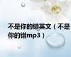 不是你的错英文（不是你的错mp3）