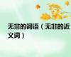 无非的词语（无非的近义词）