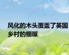 风化的木头覆盖了英国乡村的棚屋