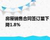 房屋销售合同签订量下降1.8%