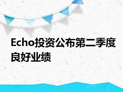 第二季度业绩公布投资Echo