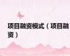 项目融资模式（项目融资）