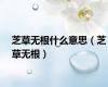 芝草无根什么意思（芝草无根）