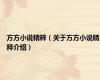 方方小说精粹（关于方方小说精粹介绍）