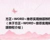 方正+WORD+维思实用排版教程（关于方正+WORD+维思实用排版教程介绍）