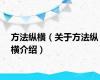 方法纵横（关于方法纵横介绍）