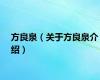 方良泉（关于方良泉介绍）