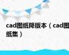 cad图纸降版本（cad图纸集）