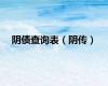阴债查询表（阴传）