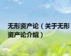 无形资产论（关于无形资产论介绍）
