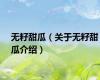 无籽甜瓜（关于无籽甜瓜介绍）