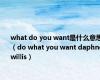 what do you want是什么意思（do what you want daphne willis）