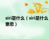 siri是什么（siri是什么意思）