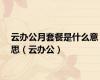 云办公月套餐是什么意思（云办公）