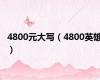 4800元大写（4800英雄）