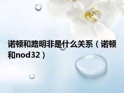 诺顿和路明非是什么关系（诺顿和nod32）