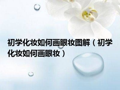 初学化妆如何画眼妆图解（初学化妆如何画眼妆）