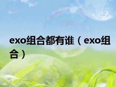 exo组合都有谁（exo组合）