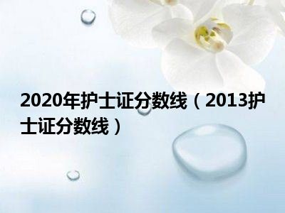 2020年护士证分数线（2013护士证分数线）