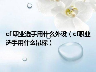 cf 职业选手用什么外设（cf职业选手用什么鼠标）