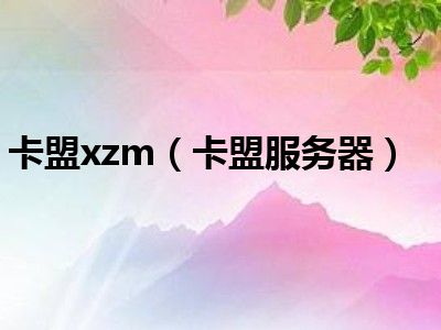 卡盟xzm（卡盟服务器）