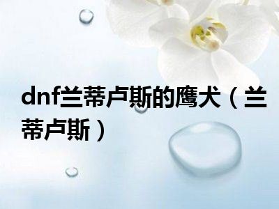 dnf兰蒂卢斯的鹰犬（兰蒂卢斯）