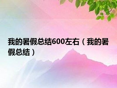 我的暑假总结600左右（我的暑假总结）