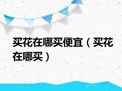 买花在哪买便宜（买花在哪买）