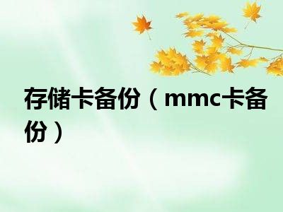 存储卡备份（mmc卡备份）