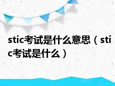 stic考试是什么意思（stic考试是什么）