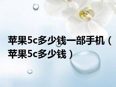 苹果5c多少钱一部手机（苹果5c多少钱）