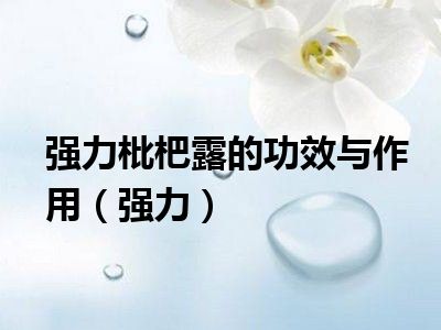 强力枇杷露的功效与作用（强力）