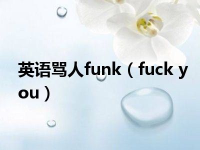 英语骂人funk（fuck you）