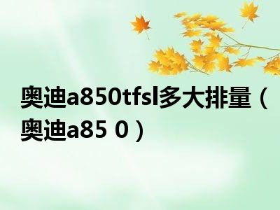 奥迪a850tfsl多大排量（奥迪a85 0）