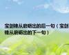 宝剑锋从磨砺出的后一句（宝剑锋从磨砺出的下一句）