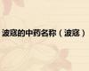 波寇的中药名称（波寇）